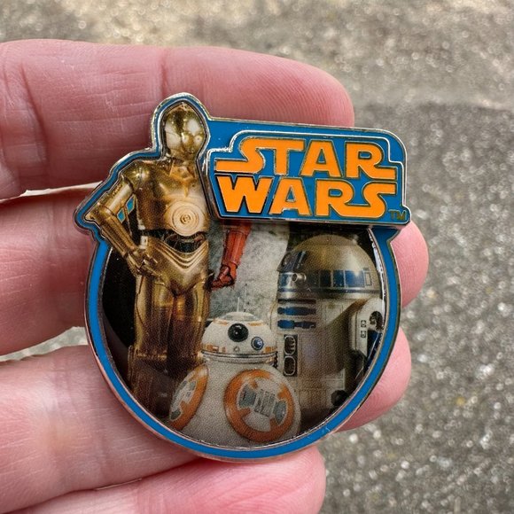 Star Wars Pin Droids C3PO R2D2 BB8 Force Awakens Disney LE Limited Edition - Picture 2 of 5